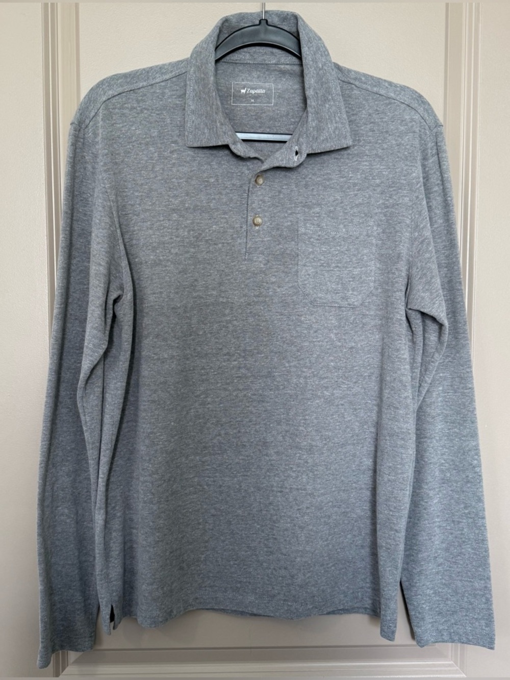 Zapälla Brazil Premium Long Sleeve Polo Shirt Gray Medium Velvet Soft
